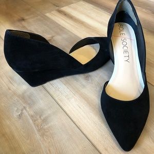 Sole Society Black Wedge Heels, Size 10